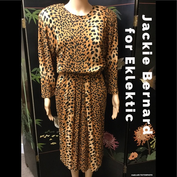 Jackie Bernard for Eklektic Dresses & Skirts - 80”s Jackie Bernard for Eklektic  Cheetah Dress